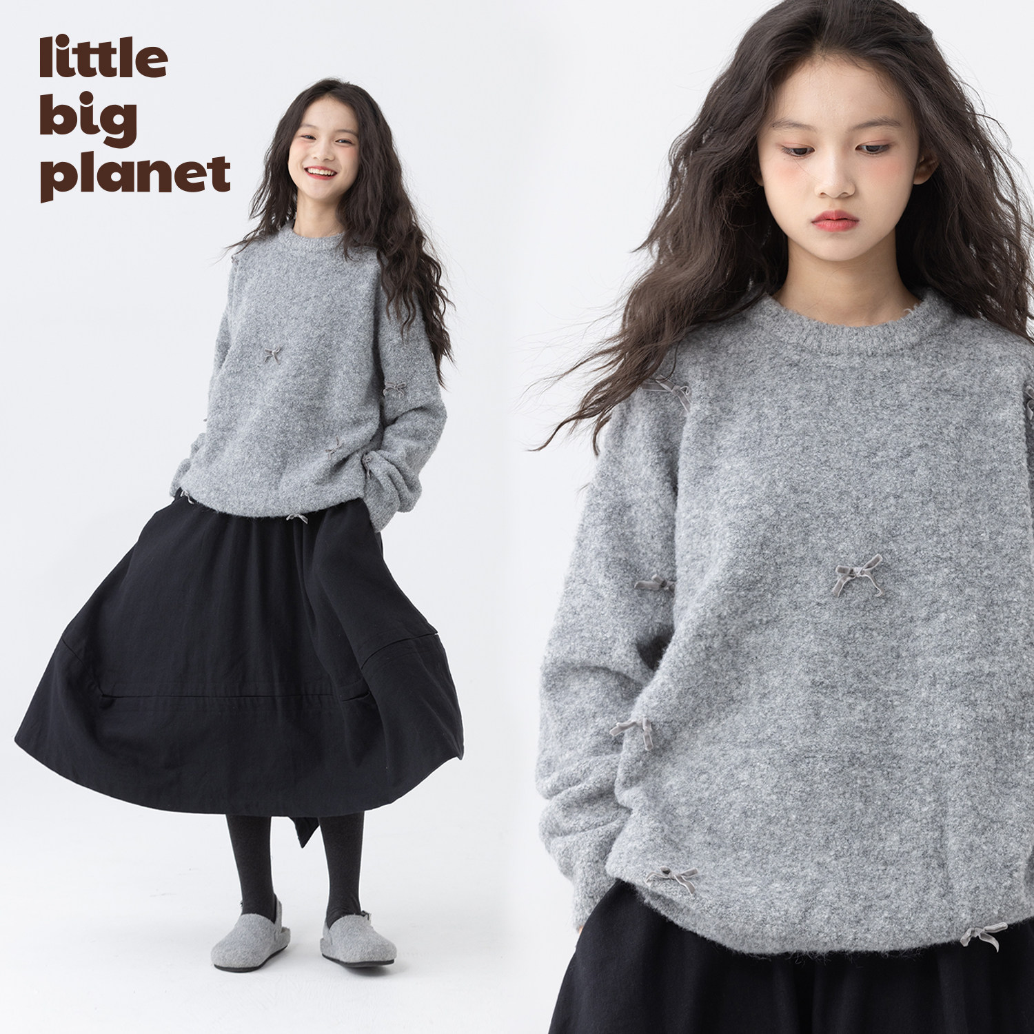 小小大星球童装 甄选羊毛混纱温暖毛衣 软糯圆领套头女童精致上衣,童装/婴儿装/亲子装,毛衣/针织衫,淘宝优惠券,粉丝福利购,淘宝优惠卷