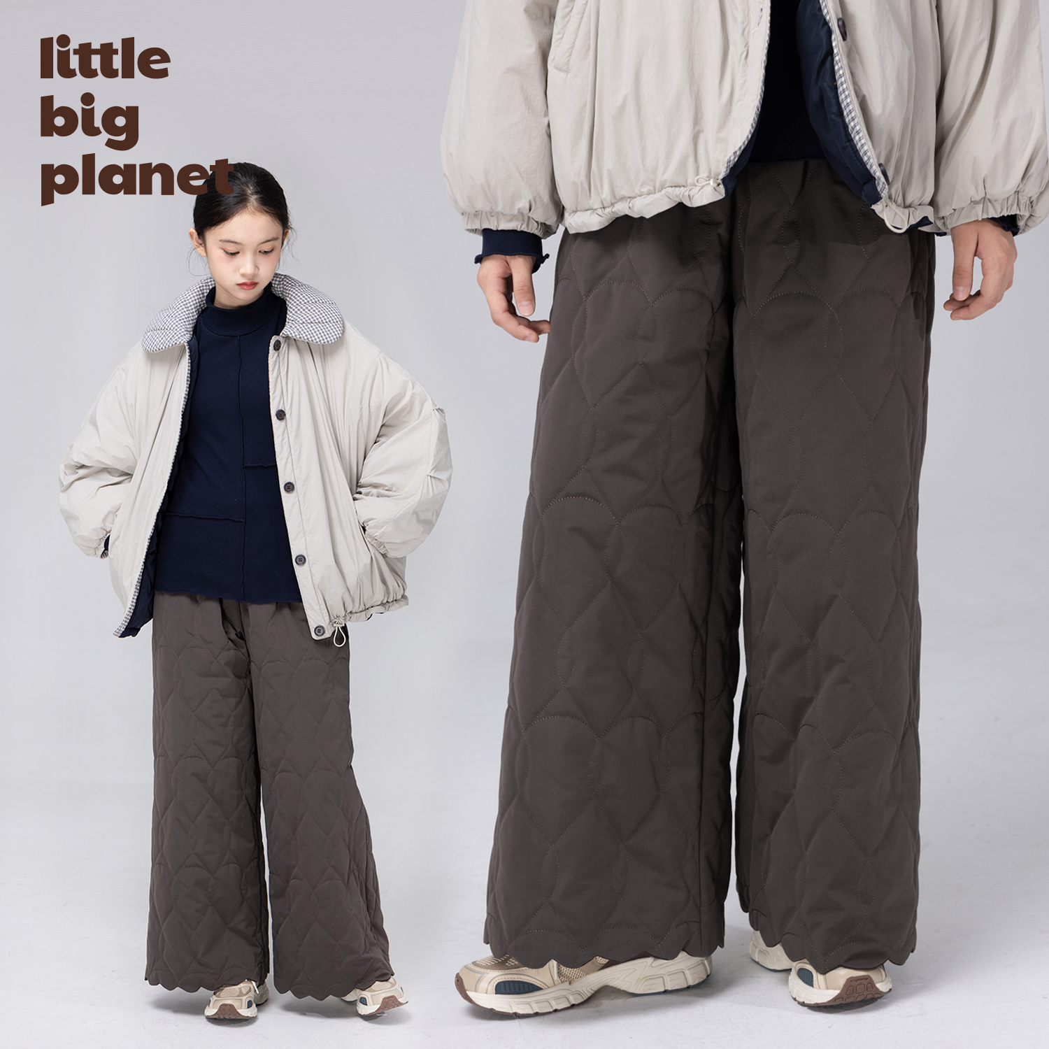 小小大星球冬日绗缝棉休闲裤