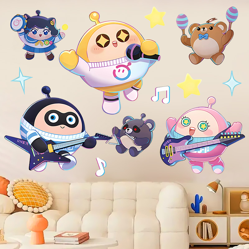 蛋仔派对墙贴壁画纸儿童房男孩房间游戏生日布置墙面床头衣柜装饰