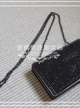 包邮新款整包镶钻黑色简约女包手拿晚宴包手挎链条宴会包人气包包