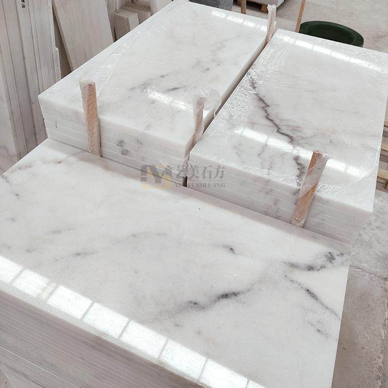 艺美石方厨卫防滑地砖广西白天然大理石机切面