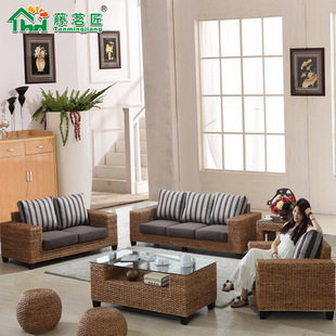 藤家具酒吧咖啡厅茶楼会所藤沙发酒店餐厅客厅电视柜套装藤编沙发