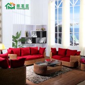 东南亚天然沙发椅组合五件套酒店餐厅茶楼藤椅子躺椅藤椅藤编家具