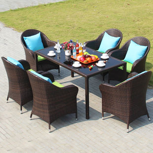 户外家具露台仿藤椅阳台休闲椅酒店餐厅藤桌椅茶楼会所咖啡厅椅子