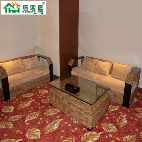 茶楼藤椅子东南亚风格住宅家具天然真藤沙发椅组合五件套酒店餐厅