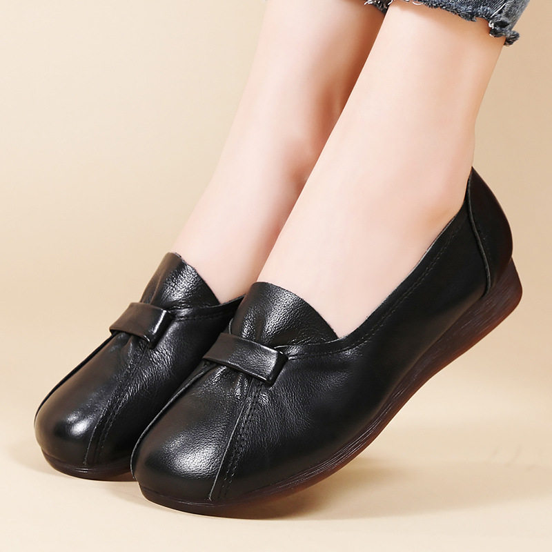 春季真皮牛筋浅口妈妈鞋软底平底鞋复古中老年一脚蹬轻便单鞋女鞋,运动鞋new,运动休闲鞋,淘宝优惠券,粉丝福利购,淘宝优惠卷