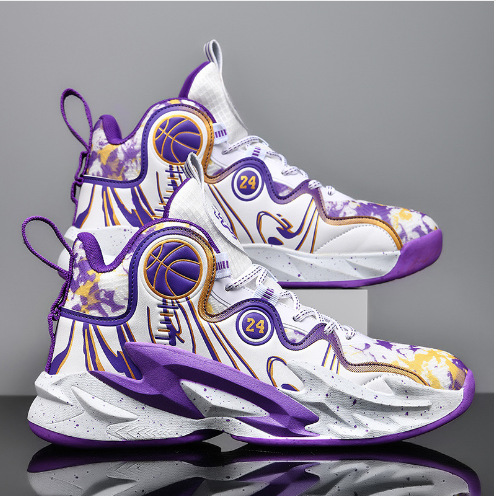 男鞋秋季大童学生篮球运动鞋男款青少年初中生跑步高帮球鞋男