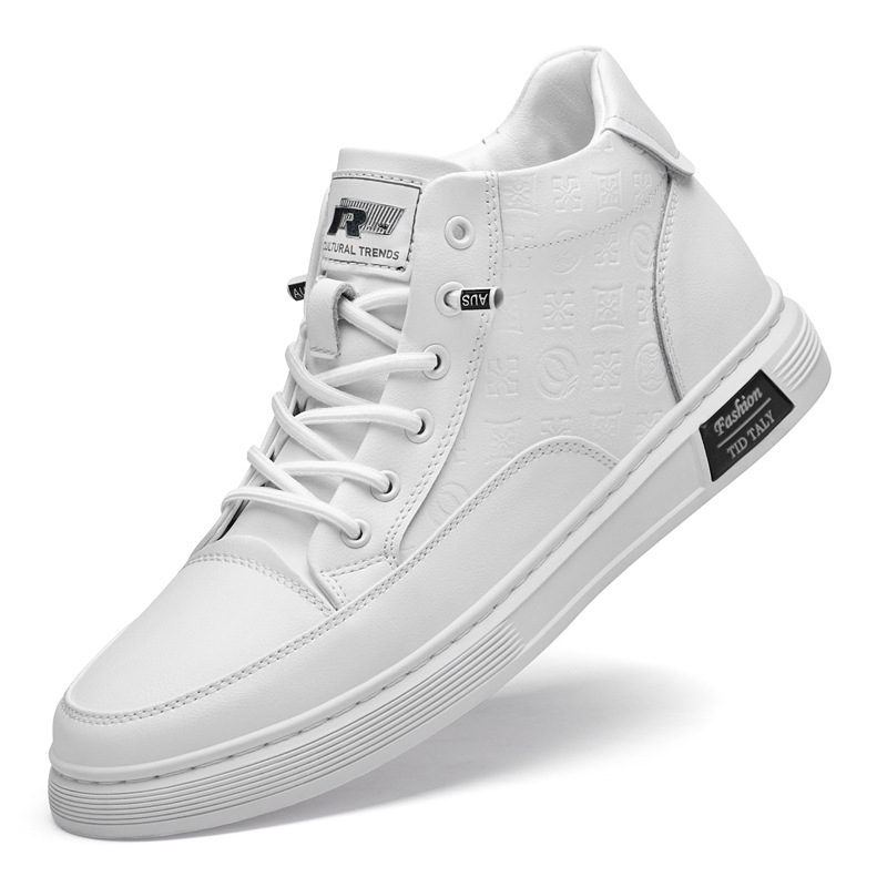 大码牛皮男鞋休闲皮鞋男软底加绒真皮板鞋46百搭中帮小白鞋47