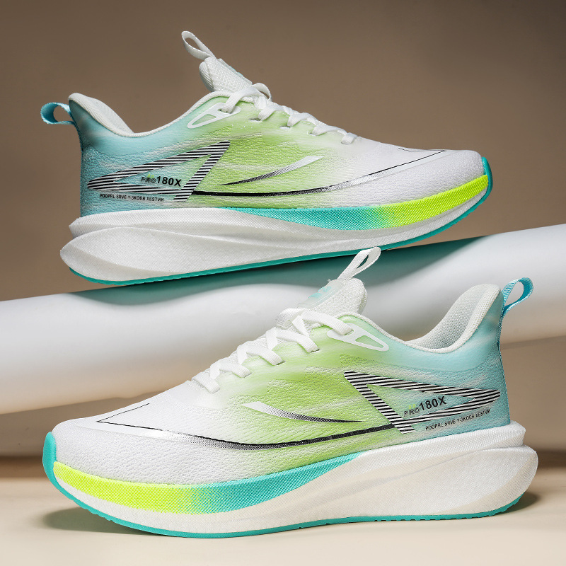 碳板跑鞋男夏季新款透气运动鞋爆米花鞋底男士休闲跑步鞋减震