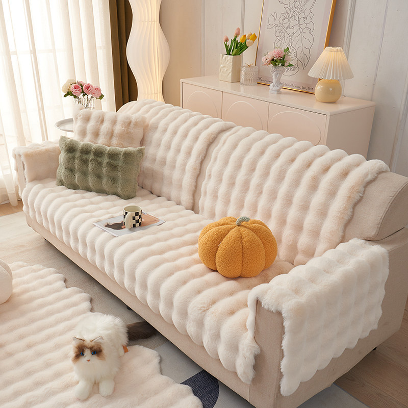 撸毛感兔毛绒沙发垫秋冬季加厚真皮沙发坐垫套罩盖布巾垫布防猫抓,居家布艺,沙发垫,淘宝优惠券,粉丝福利购,淘宝优惠卷