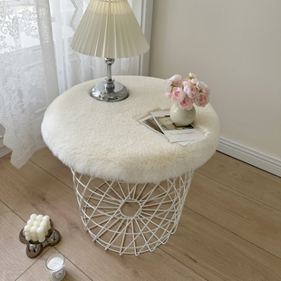 仿兔毛绒圆形桌布卧室地毯床头柜垫子书桌展示垫电视柜毛垫椅垫
