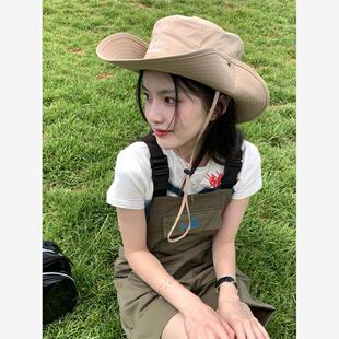 新疆西藏西北川西草原旅行帽子男女防晒帽户外西部牛仔帽渔夫帽潮