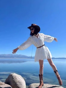 茶卡盐湖青海湖旅游穿搭女装白色连衣裙子云南大西北草原拍照衣服