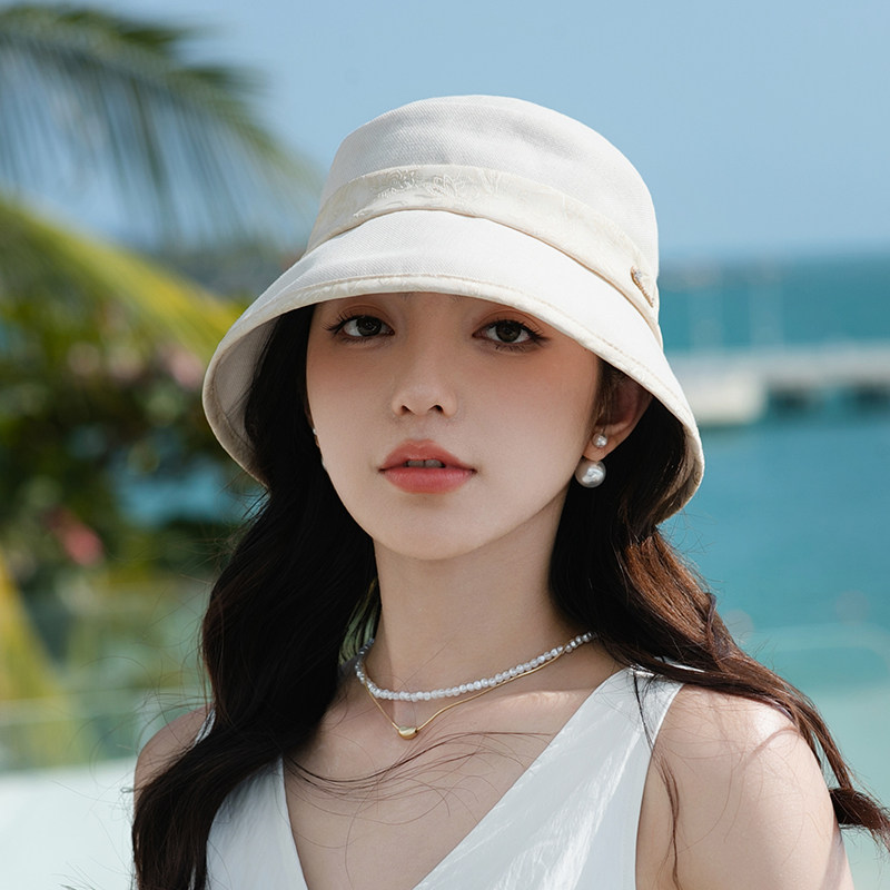 帽子女款2025新款夏季沙滩海边遮阳防晒渔夫帽休闲百搭显脸小盆帽