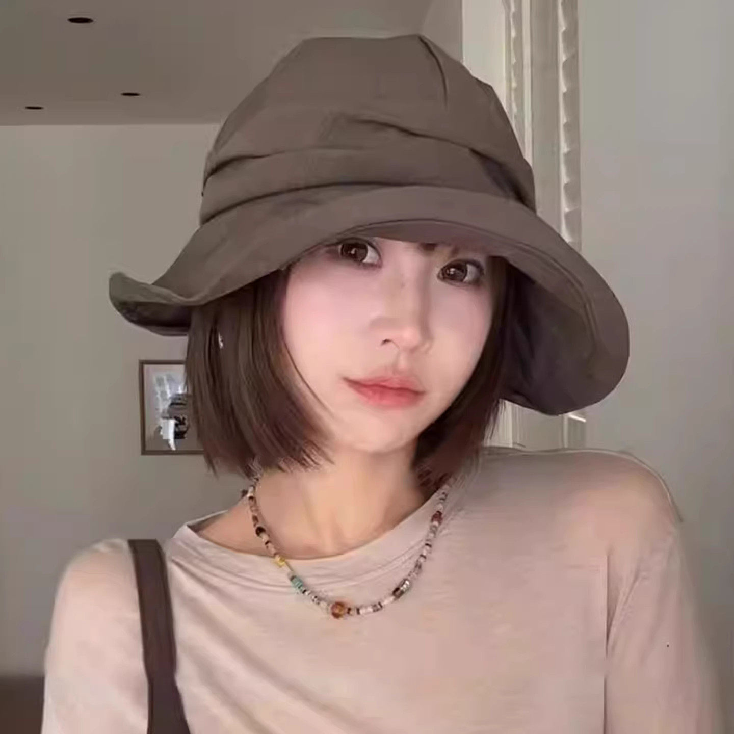 夏季UPF50+宽檐轻薄防晒渔夫帽