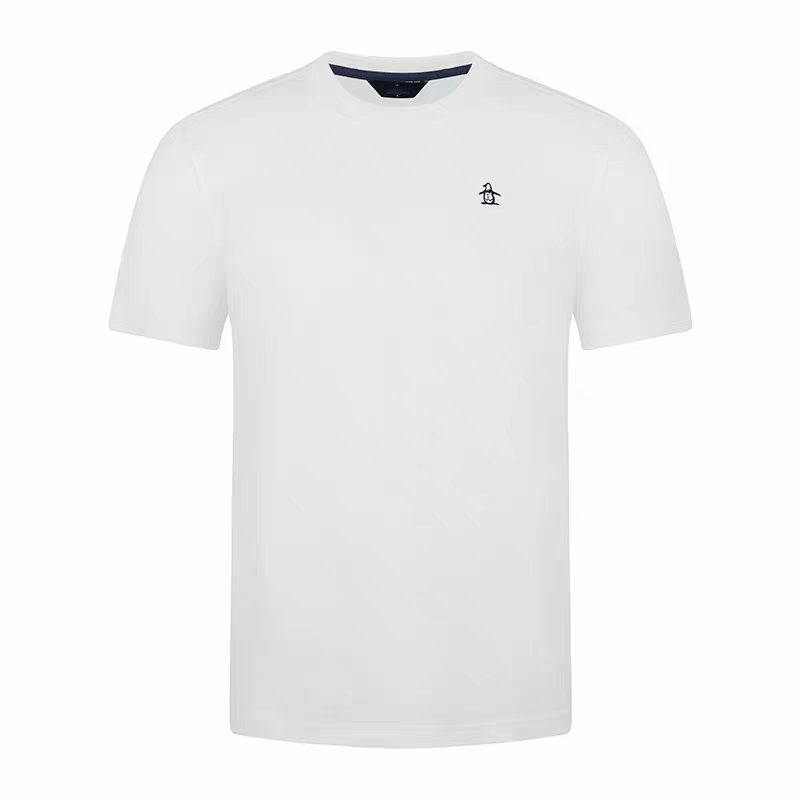 MUNSINGWEAR/萬星威高爾夫男裝短袖T恤夏季時尚100%純棉衫圓領(lǐng)T恤