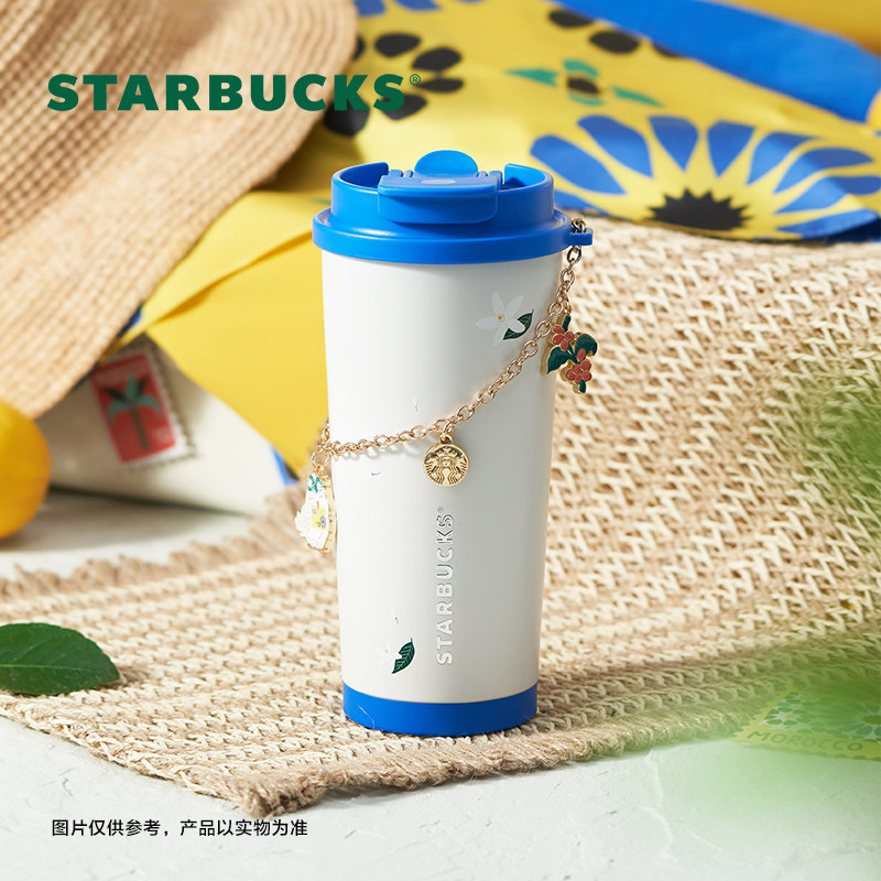 星巴克杯子双饮口不锈钢杯保温杯简约质感实用吸管杯