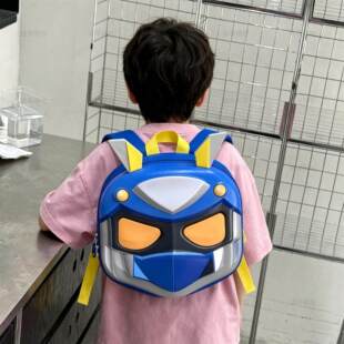 小男孩轻便入学儿童书包幼儿园机器人硬壳双肩包男童卡通立体背包