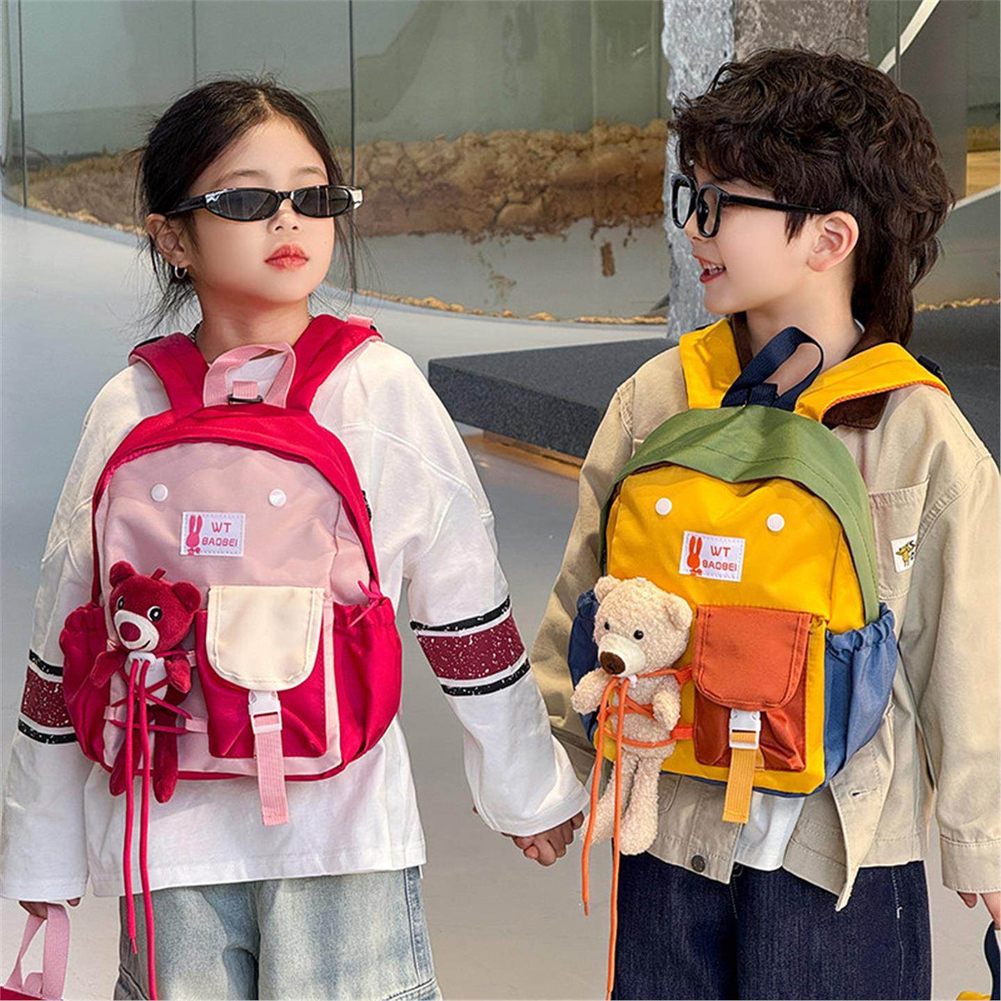 撞色男女童背包超轻休闲儿童书包2026新款时尚中小班幼儿园双肩包,玩具/童车/益智/积木/模型,书包,淘宝优惠券,粉丝福利购,淘宝优惠卷