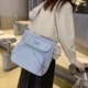 妈咪包轻便简约纯色斜挎包洋气百搭女单肩包母婴宝妈尼龙布手拎包