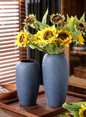 新中式简约古典陶瓷花瓶插花水培复古陶罐茶室客厅酒柜桌面装饰品