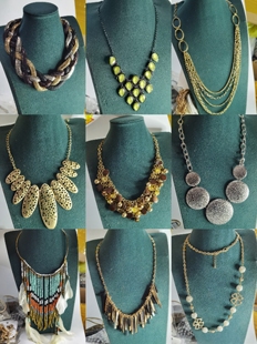 欧美外贸夸张金色系链条项链身体链额饰个性夸张项链6041