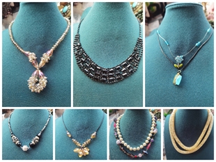 古着vintage复古项链女欧美夸张个性百搭气质水晶锁骨链毛衣链