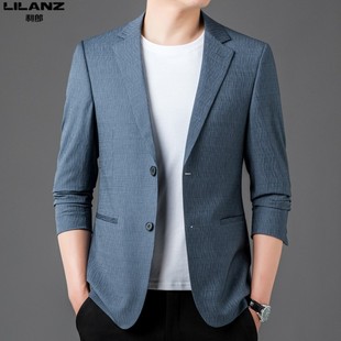 利郎男装休闲小西装春季新款薄款时尚单西外套男士纯色修身西服潮