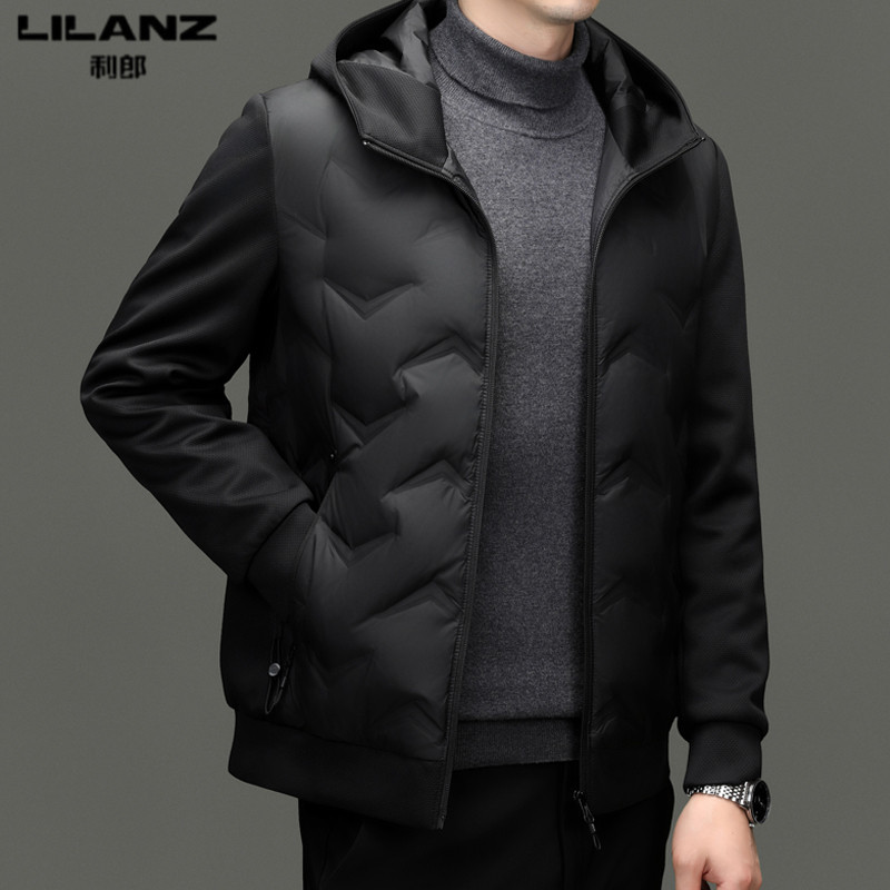 利郎男装2025秋冬新款羽绒服男士时尚休闲白鸭绒轻薄保暖连帽外套