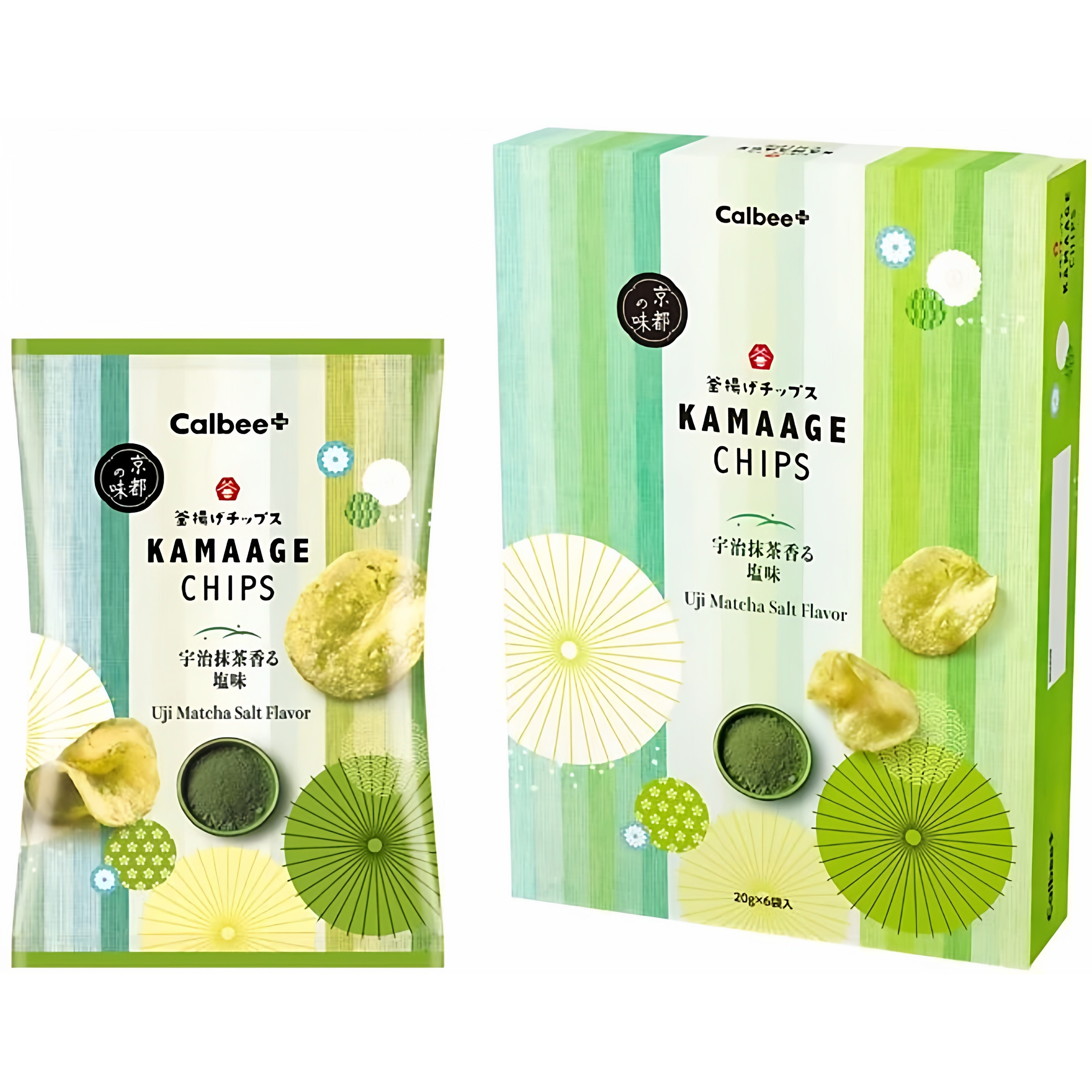 新品日本calbee卡乐比京都限定抹茶味薯片薯条薯块零食特产