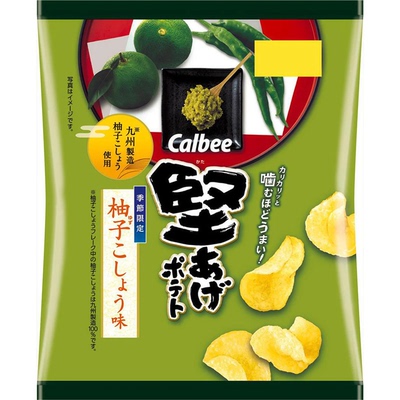 日Calbee卡乐比坚あげ系列薯条薯片梅子味柠檬味味盒装休闲零食