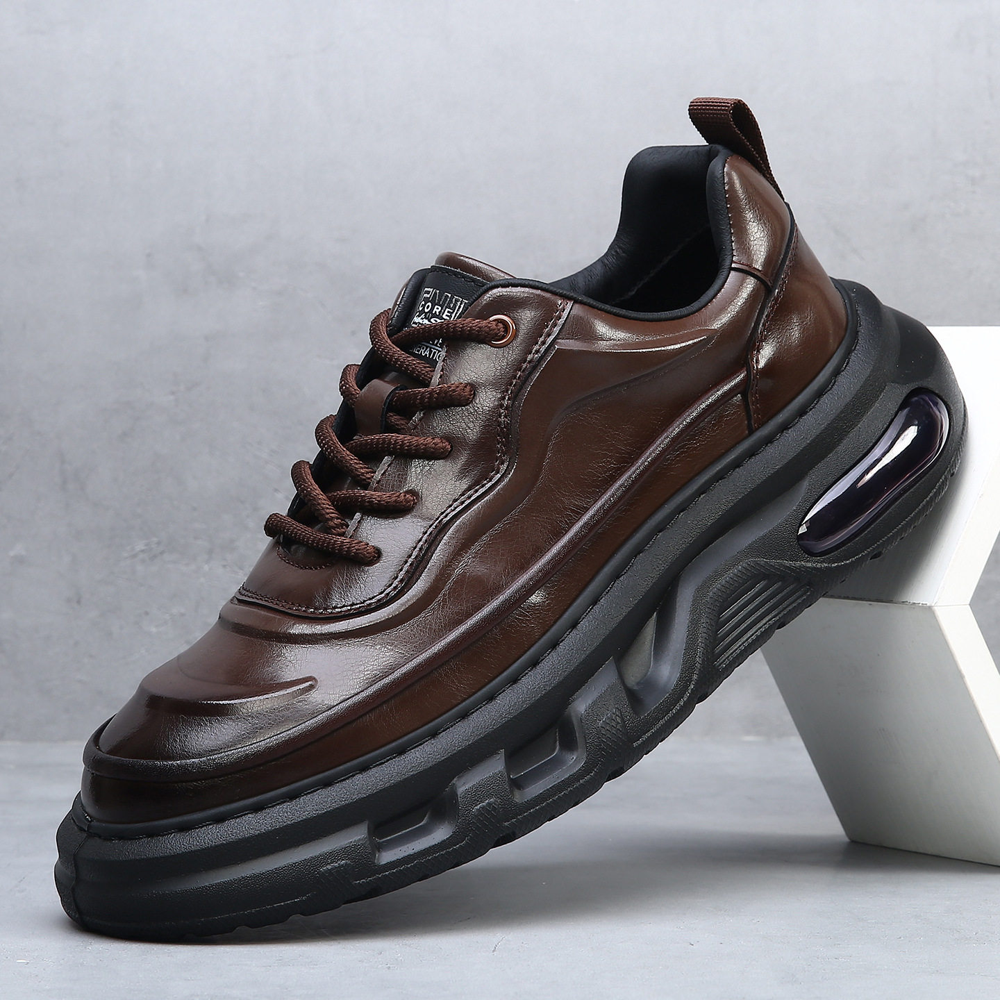 真皮运动加绒保暖休闲老爹鞋男士新款男鞋秋冬季潮鞋厚底增高百搭,流行男鞋,老爹鞋,淘宝优惠券,粉丝福利购,淘宝优惠卷