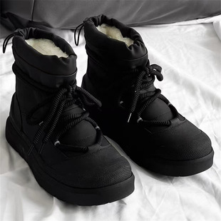 雪地靴男小众设计感户外登山鞋冬季加绒加厚保暖东北棉鞋马丁靴男