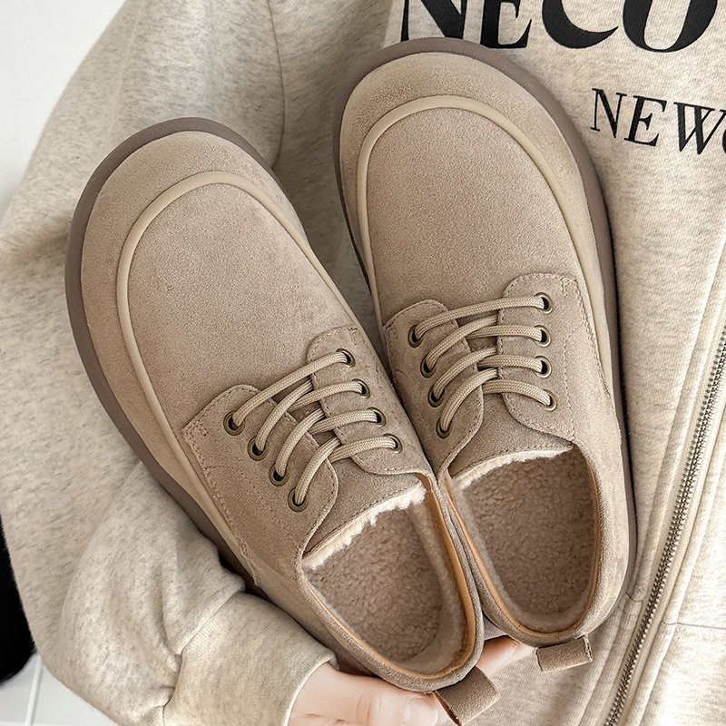 新款冬季加绒保暖雪地靴全包勃肯鞋小土豆休闲男鞋乐福棉鞋潮流鞋