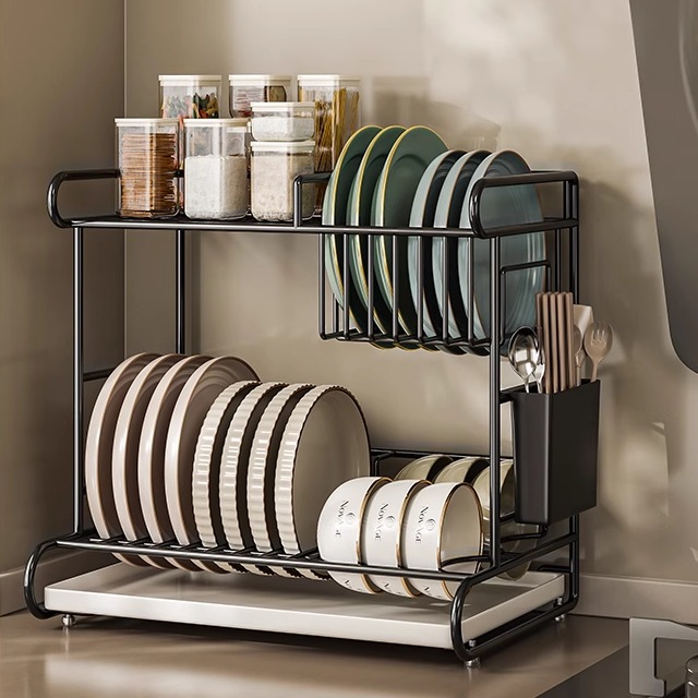 304不锈钢台面放碗碟沥水收纳架