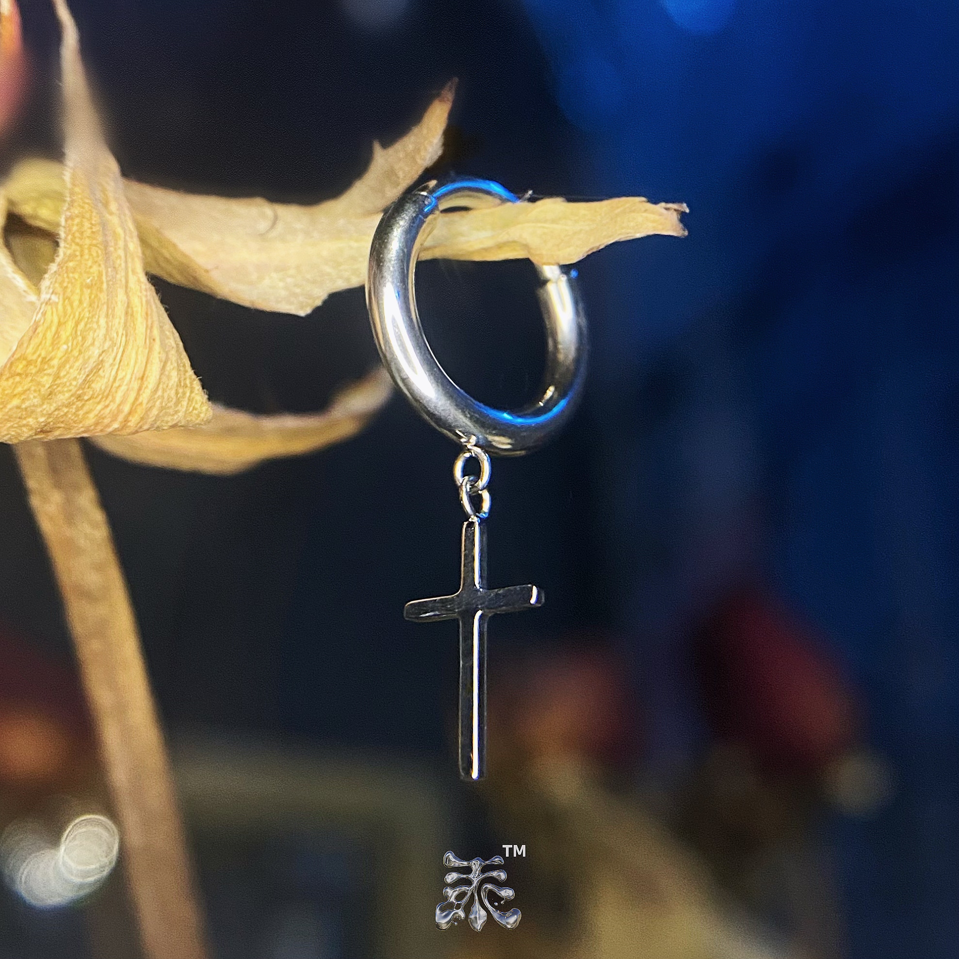 十字架吊坠耳环f136钛合金冷淡风