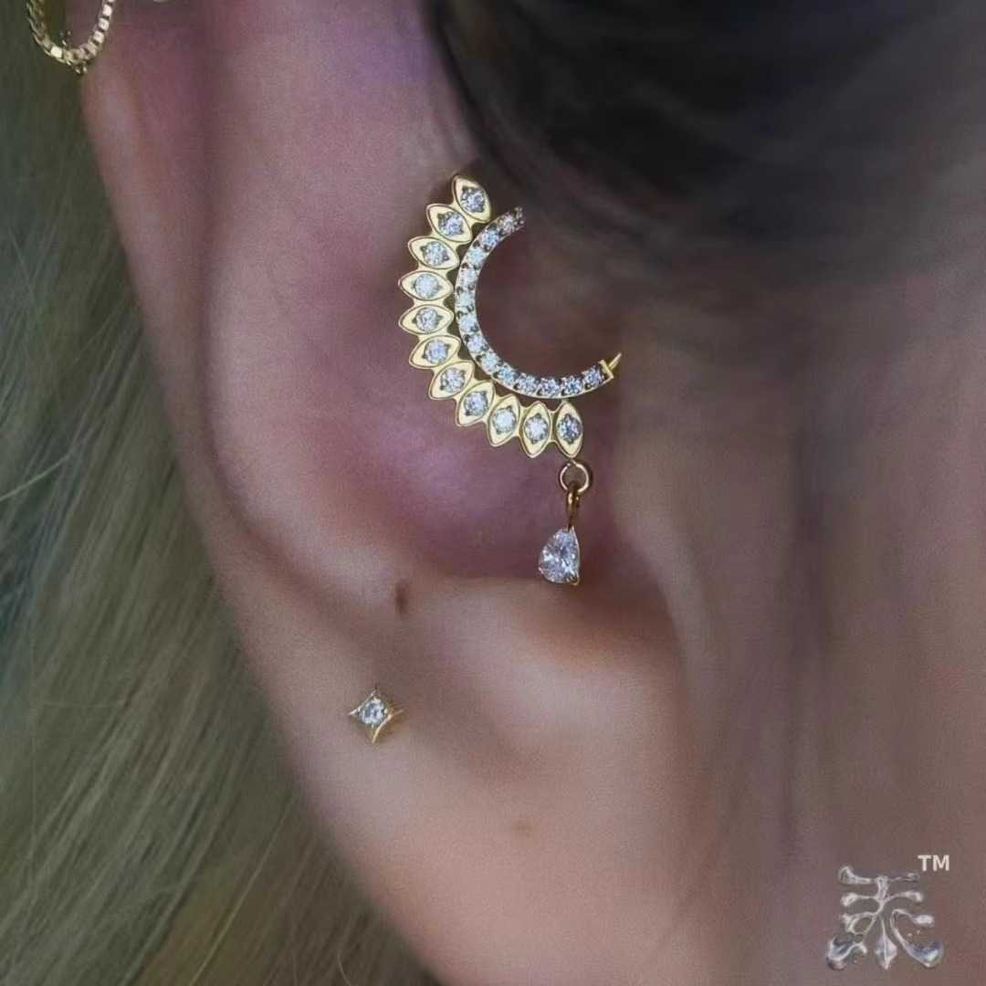 麦穗水滴吊坠DAITH环8mm钛合金