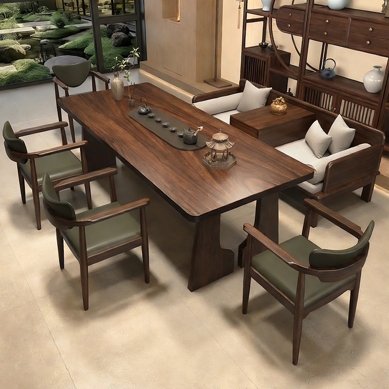 整板南美胡桃木罗汉床茶桌椅组合2025高端办公室接待茶台客厅家用,住宅家具,家用茶台/茶桌,淘宝优惠券,粉丝福利购,淘宝优惠卷