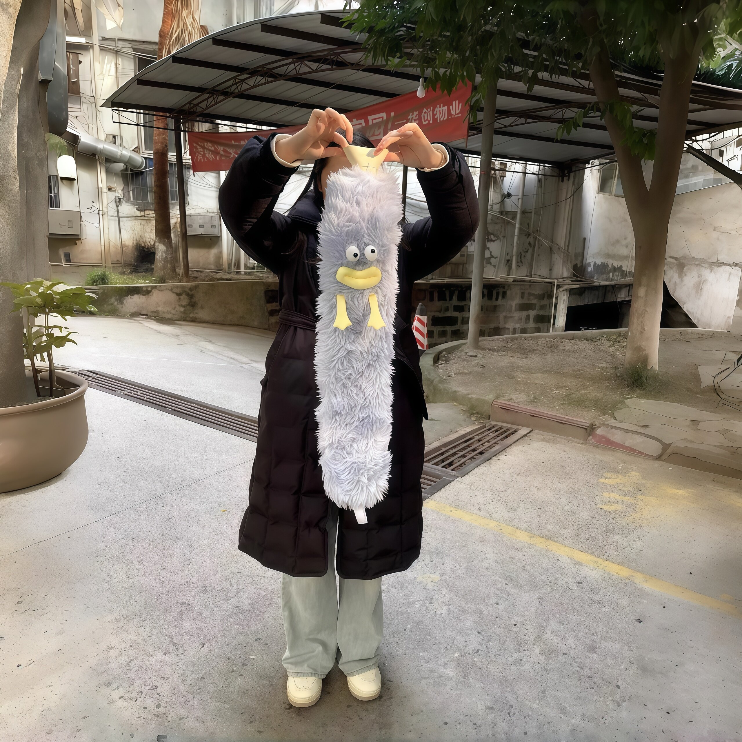 加长款高颜值小怪兽毛绒热水袋