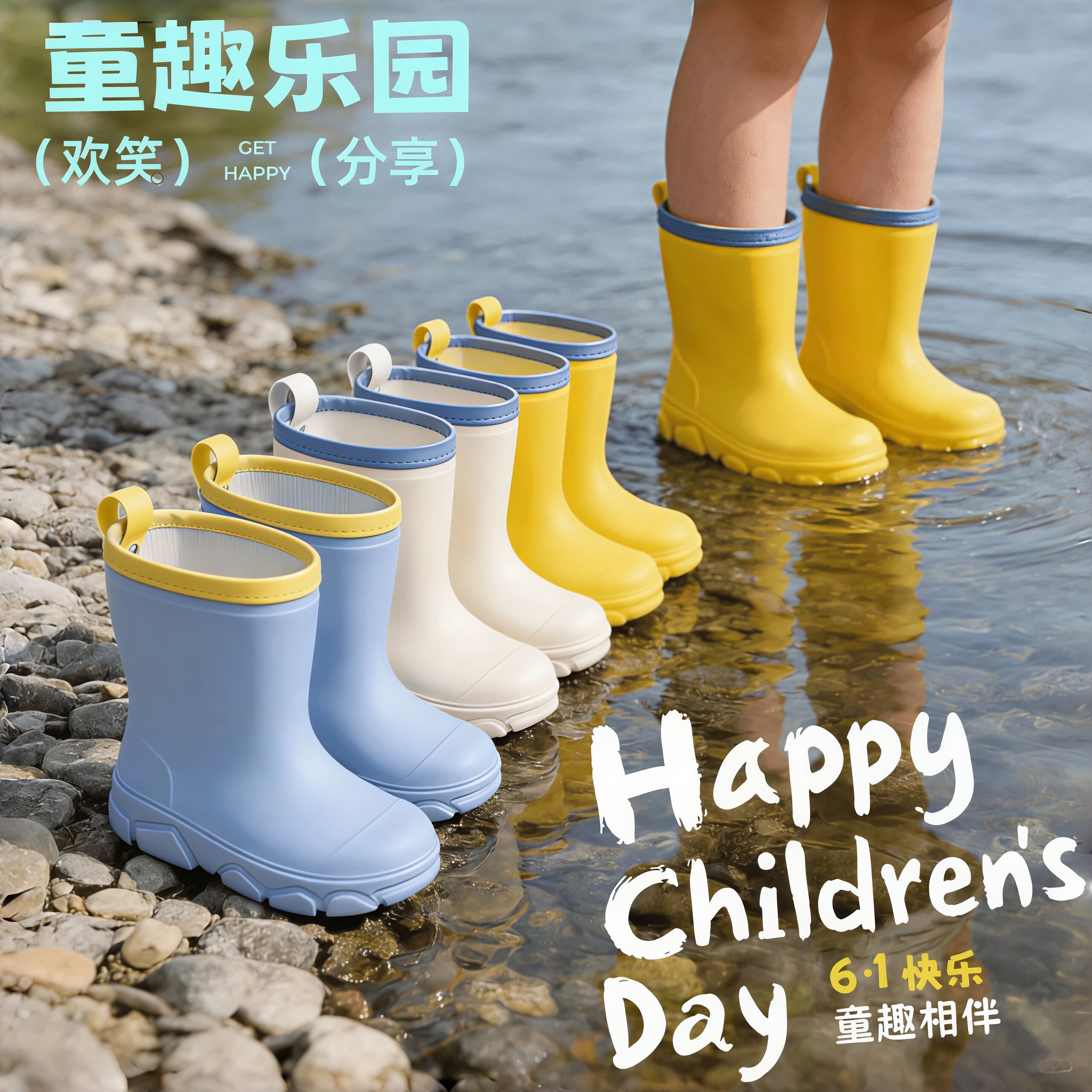 儿童防滑耐磨防水雨鞋