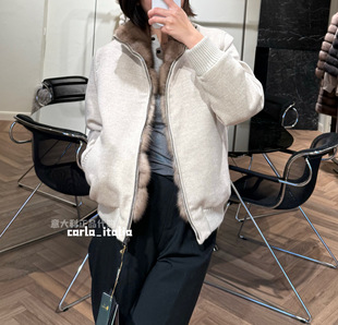 fabio gavazzi 貂绒夹克 貂绒内胆 紫貂拼接 意大利代购