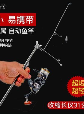 自动钓鱼竿海竿远投竿套装全金属插地式鱼竿自动弹簧竿渔具垂钓品