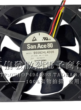 原装三洋SanAce80 9S0824L4D06 24V 0.04A 8cm 变频器 散热风扇