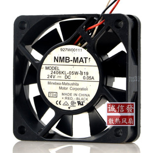 0.05A 风扇 2406KL 6CM 双滚珠 B19 6015 05W 变频器 原装 24V NMB