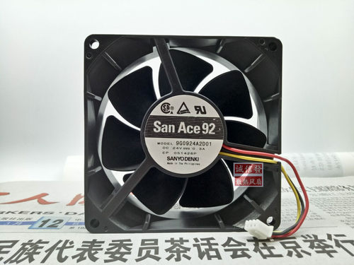 Sanyo/三洋 9G0924A2D01 DC24V 0.3A  9232 三线带测速 散热风扇