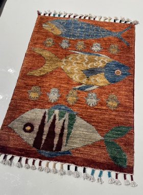 阿富汗进口手工打结羊毛地毯客厅书房衣帽间装饰地毯玄关进门垫