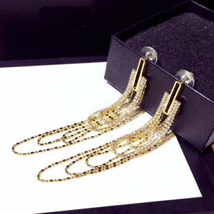 镶钻长款流苏耳环女显脸小轻奢小众高级感独特小众耳钉耳饰品