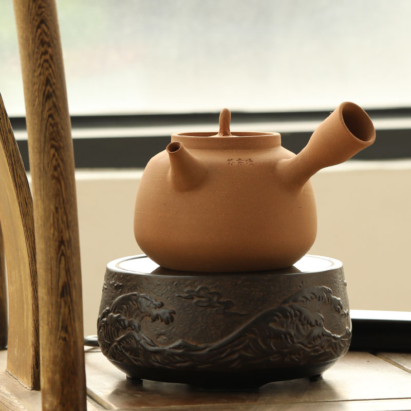 潮州砂铫壶苏章睦 老岩泥煮茶壶 纯手工电陶炉陶壶煮水壶功夫茶具