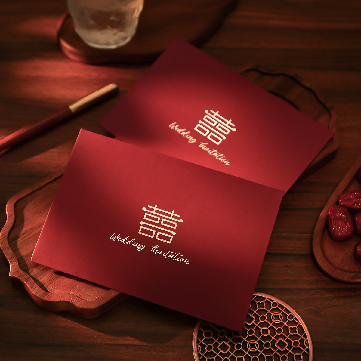 结婚请柬2025新款婚礼喜帖婚庆高级感请帖婚宴纸质邀请函支持打印