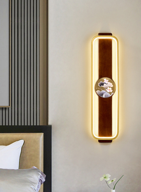 新中式全铜壁灯卧室床头灯装饰中国风过道客厅电视背景墙灯具Q523